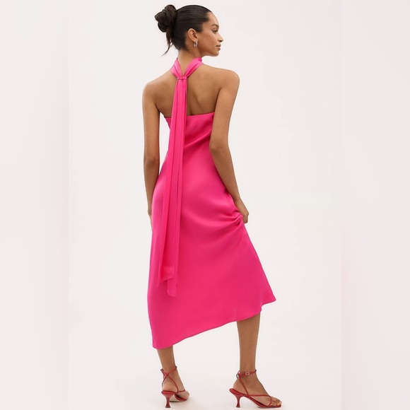 Anthropologie BHLDN Strapless Satin Midi Slip Dress w/ Scarf - Size XXS - Picture 3 of 10